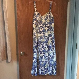 Motf X Van Gogh inspired silk corset midi dress